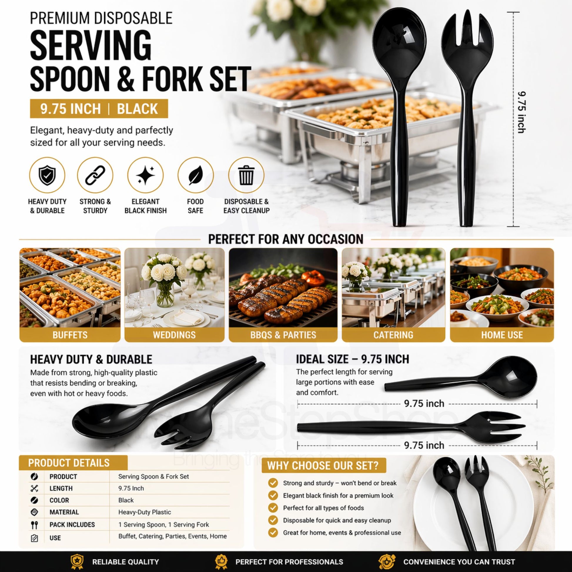 50 Piece All-in-One Chafing Dish Set for Catering & Events Disposable VeZee