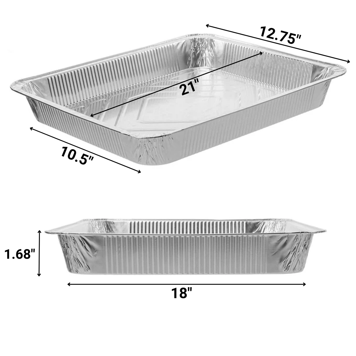 Disposable Aluminum Full Size Medium/Shallow Pans Food Storage & Serving VeZee   