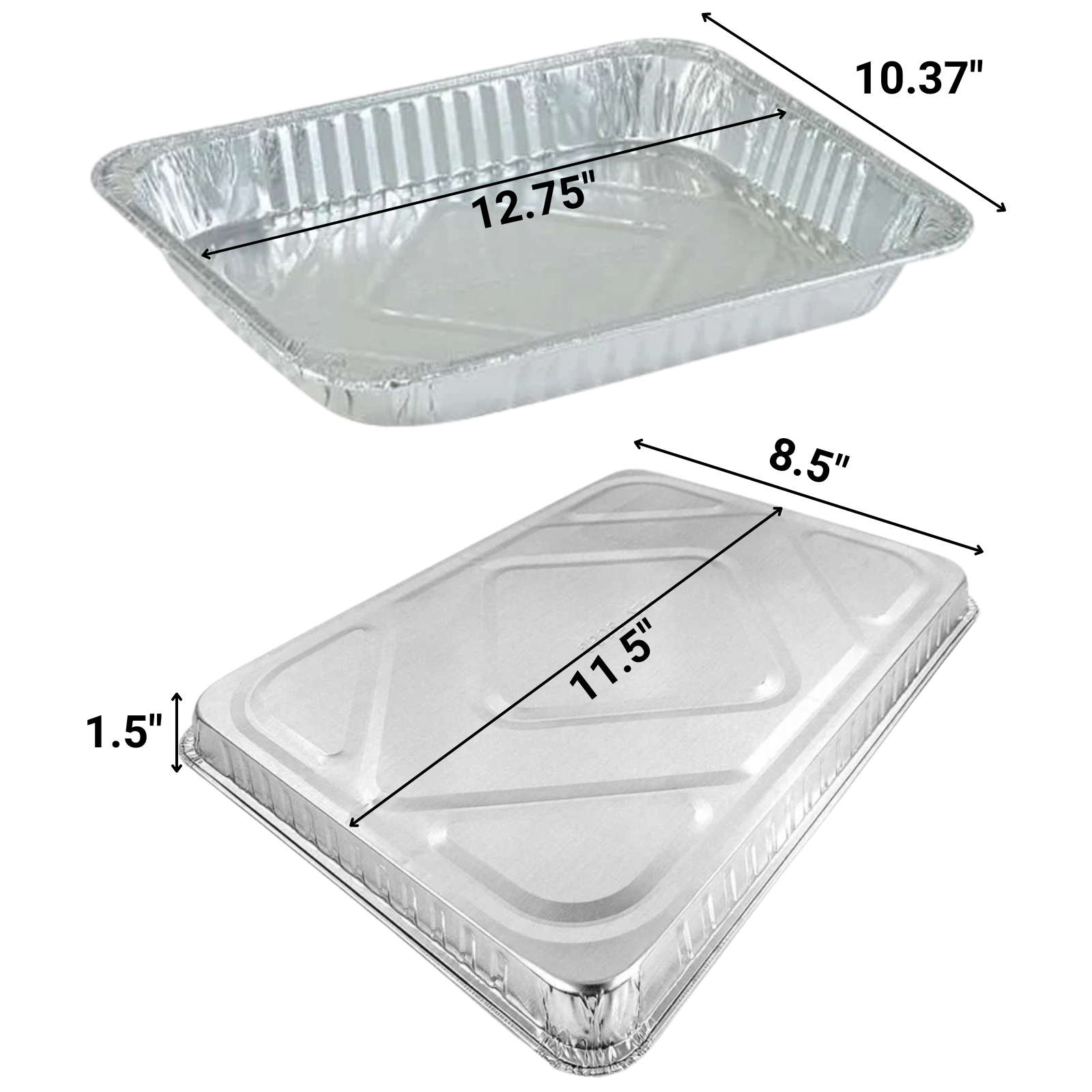 Disposable Aluminum Half Size Medium/Shallow Pans Disposable VeZee   
