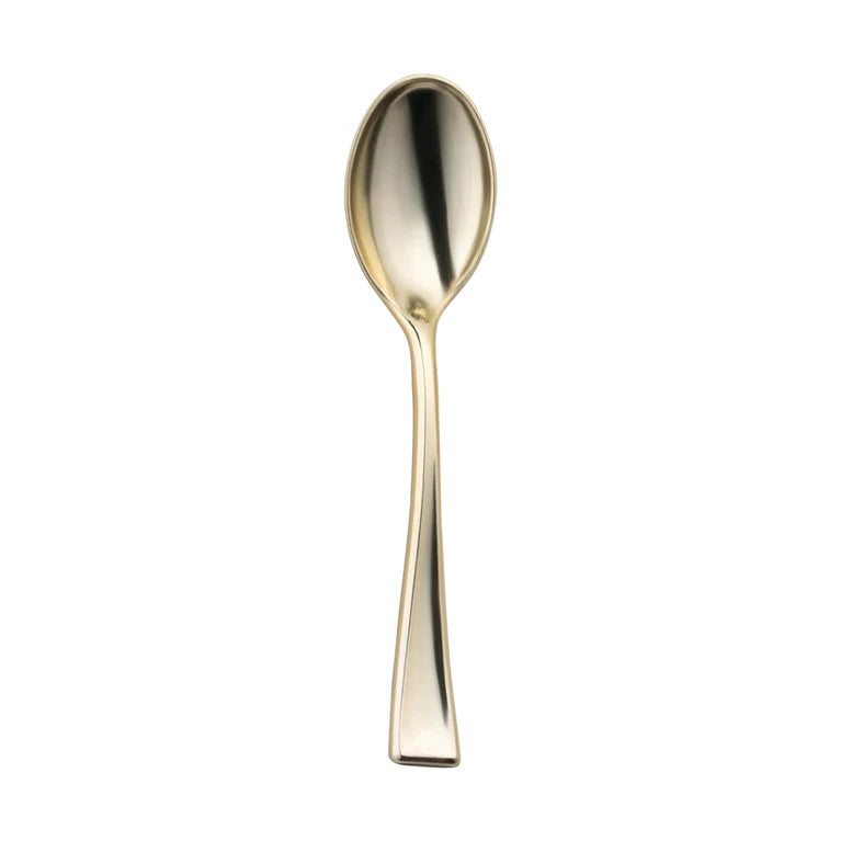 Gold Mini Plastic Spoons 4.5" Serverware Decorline   