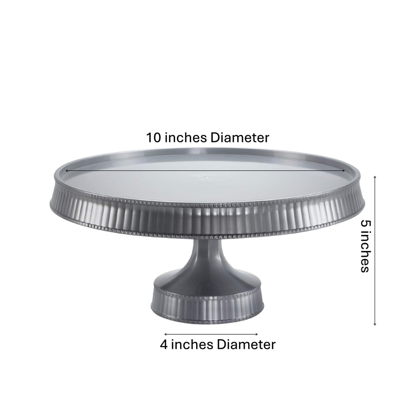 Premium Extra Heavyweight Silver Cake Plastic Stands 10.5" Disposable Lillian   