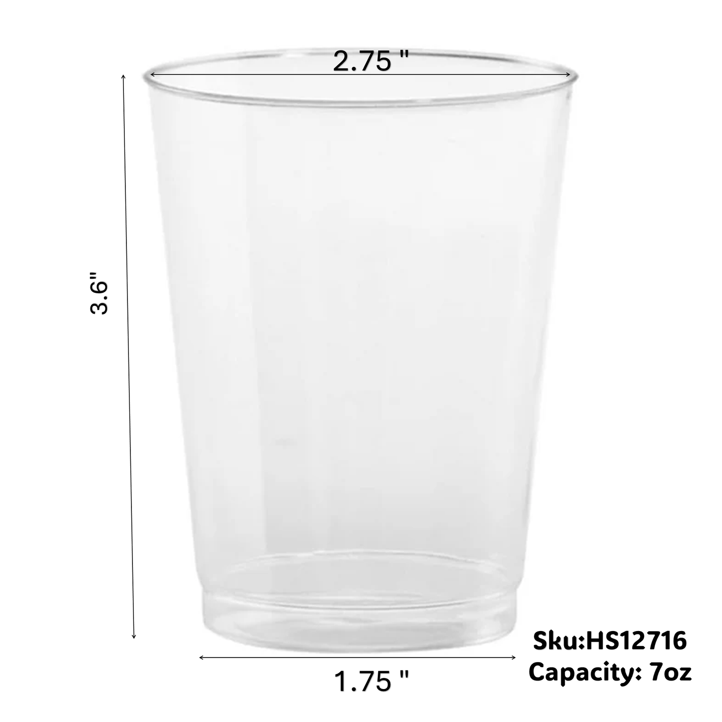 Hanna K. Signature Plastic Wine Glasses Tumbler Heavyweight Clear 7 oz Cups Hanna K Signature   