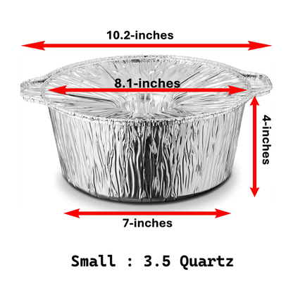 Jet Foil Disposable Aluminum 3.5Qtz Small Pot With Lid Disposable JetFoil   