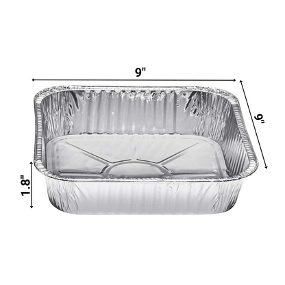 *WHOLESALE* Disposable Aluminum 9" Square Cake Baking Pan | 100 ct/case Disposable Nicole Fantini   