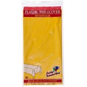 *WHOLESALE* Sunshine Yellow Rectangular 54''X18'' Plastic : 48CT Table Cover Party Dimensions