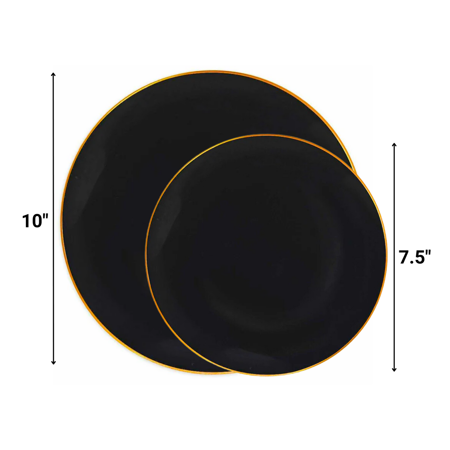 Organic Collection Dinner Plate Black & Gold Rim Tableware Package