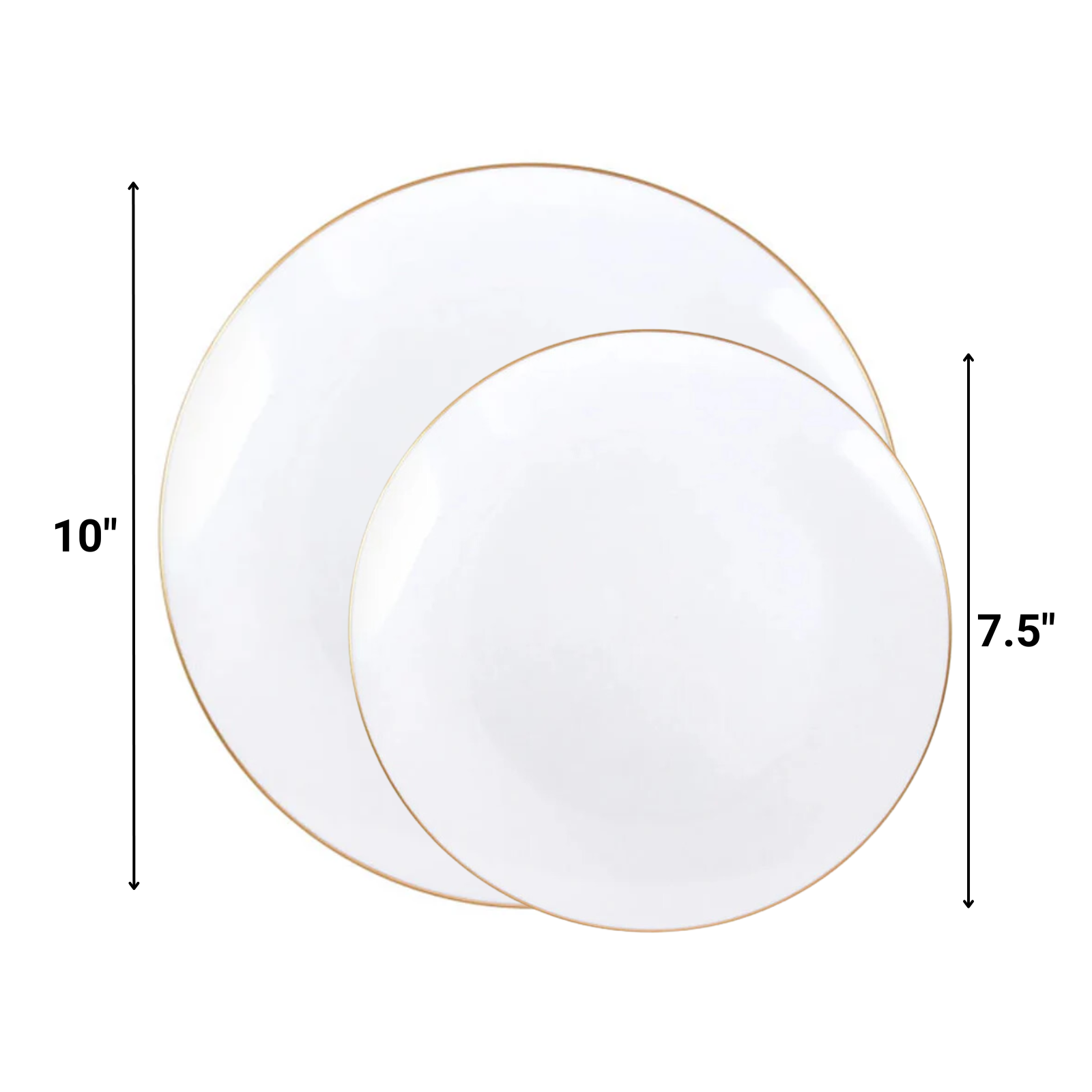 Organic Collection Dinner Plate White & Gold Rim Tableware Package Plates Decorline   