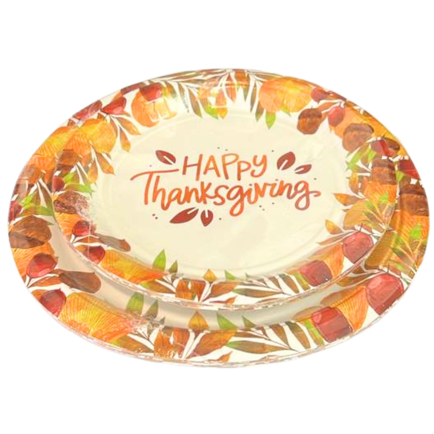 Happy Thanksgiving” Fall-Themed 9" Disposable Paper Plates-8CT Paper Plates OnlyOneStopShop