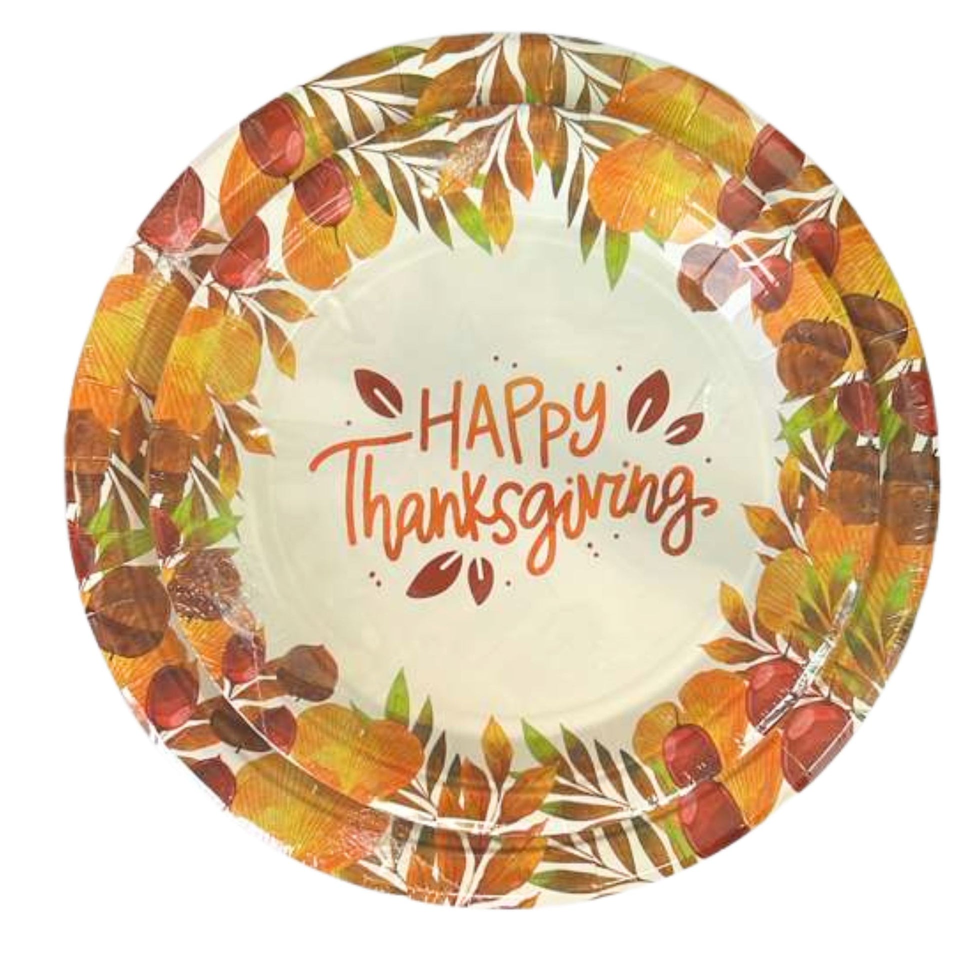 Happy Thanksgiving” Fall-Themed 9" Disposable Paper Plates-8CT Paper Plates OnlyOneStopShop