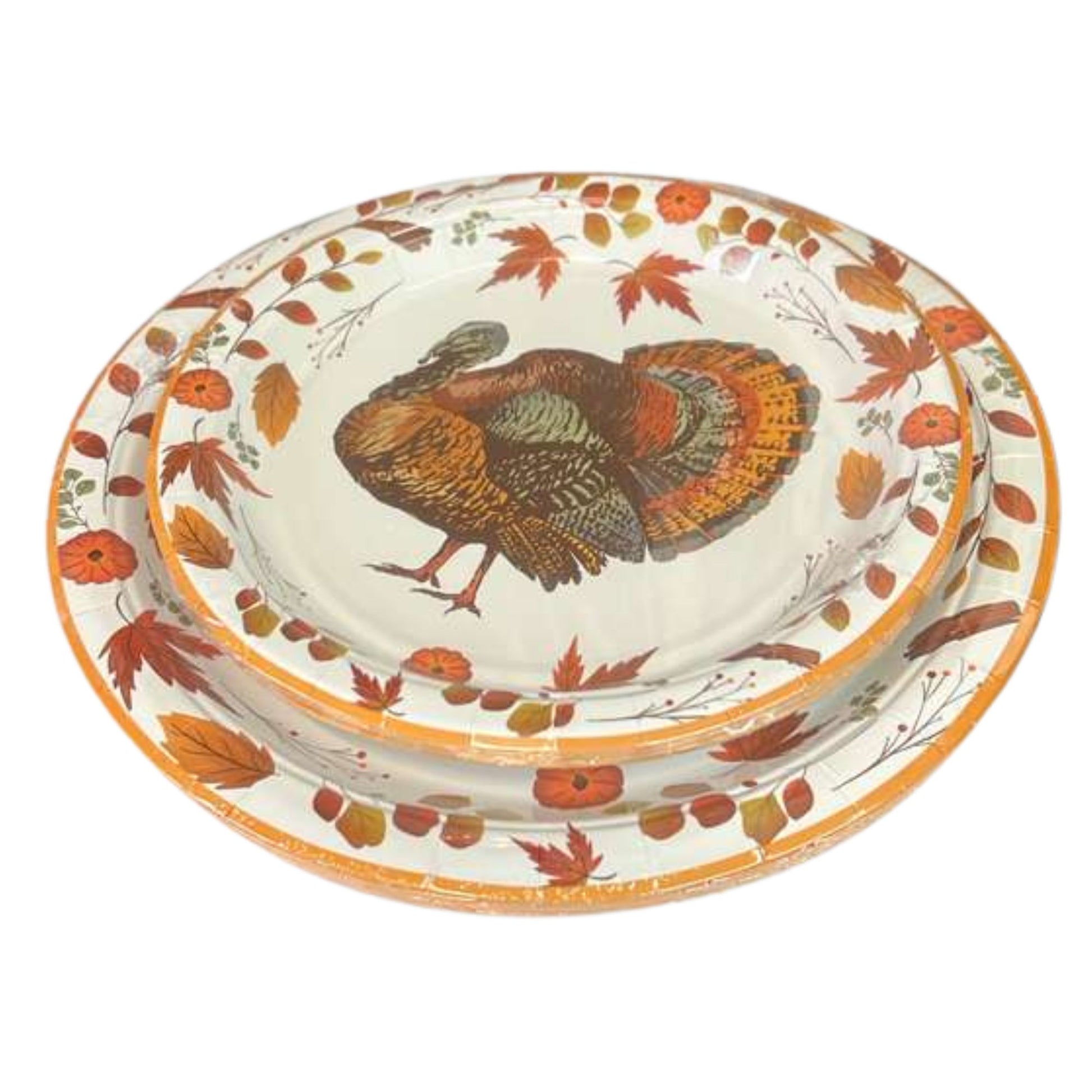 Thanksgiving with Turkey Image Themed 9" Disposable Paper Plates-8CT Paper Plates OnlyOneStopShop