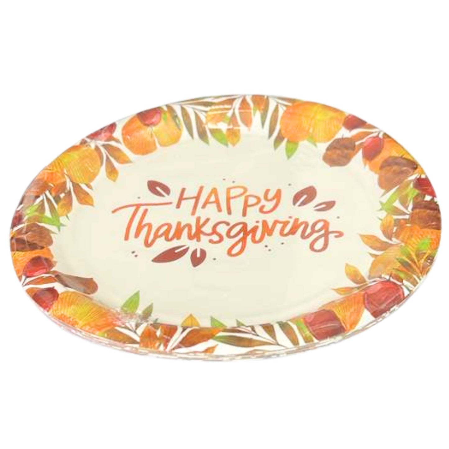 Happy Thanksgiving” Fall-Themed 9" Disposable Paper Plates-8CT Paper Plates OnlyOneStopShop