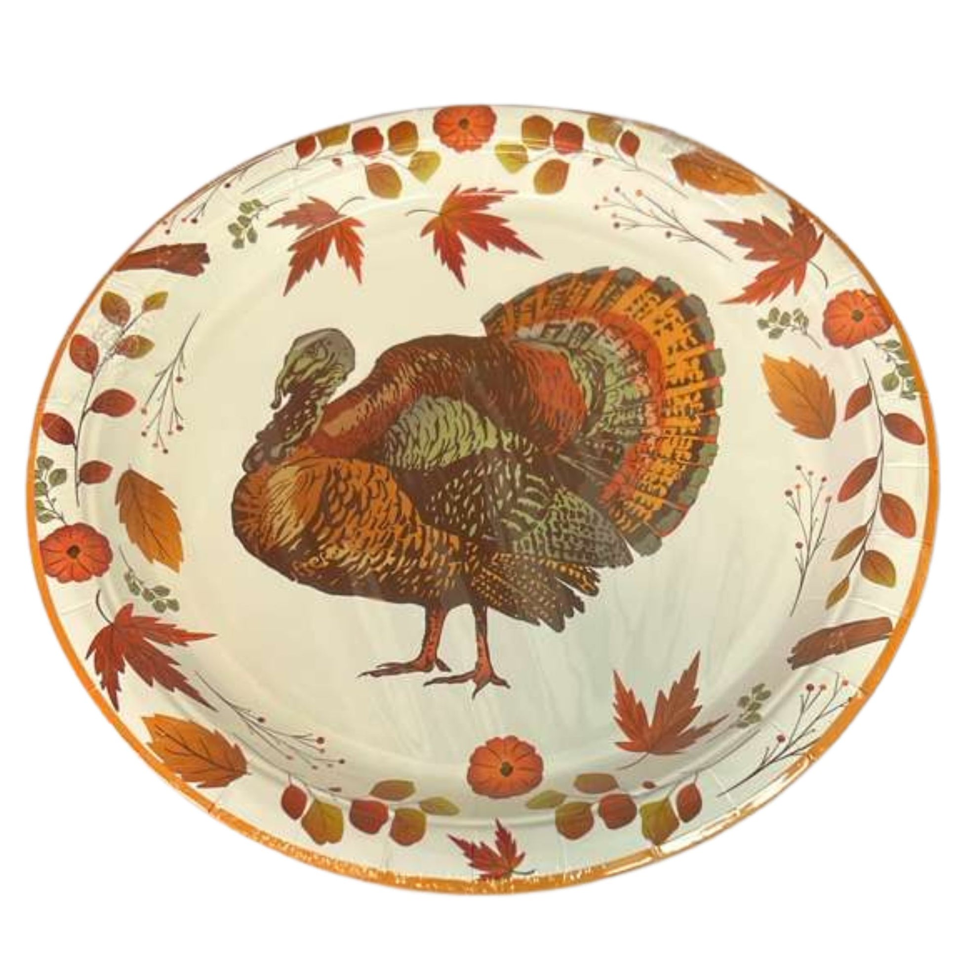 Thanksgiving with Turkey Image Themed 9" Disposable Paper Plates-8CT Paper Plates OnlyOneStopShop