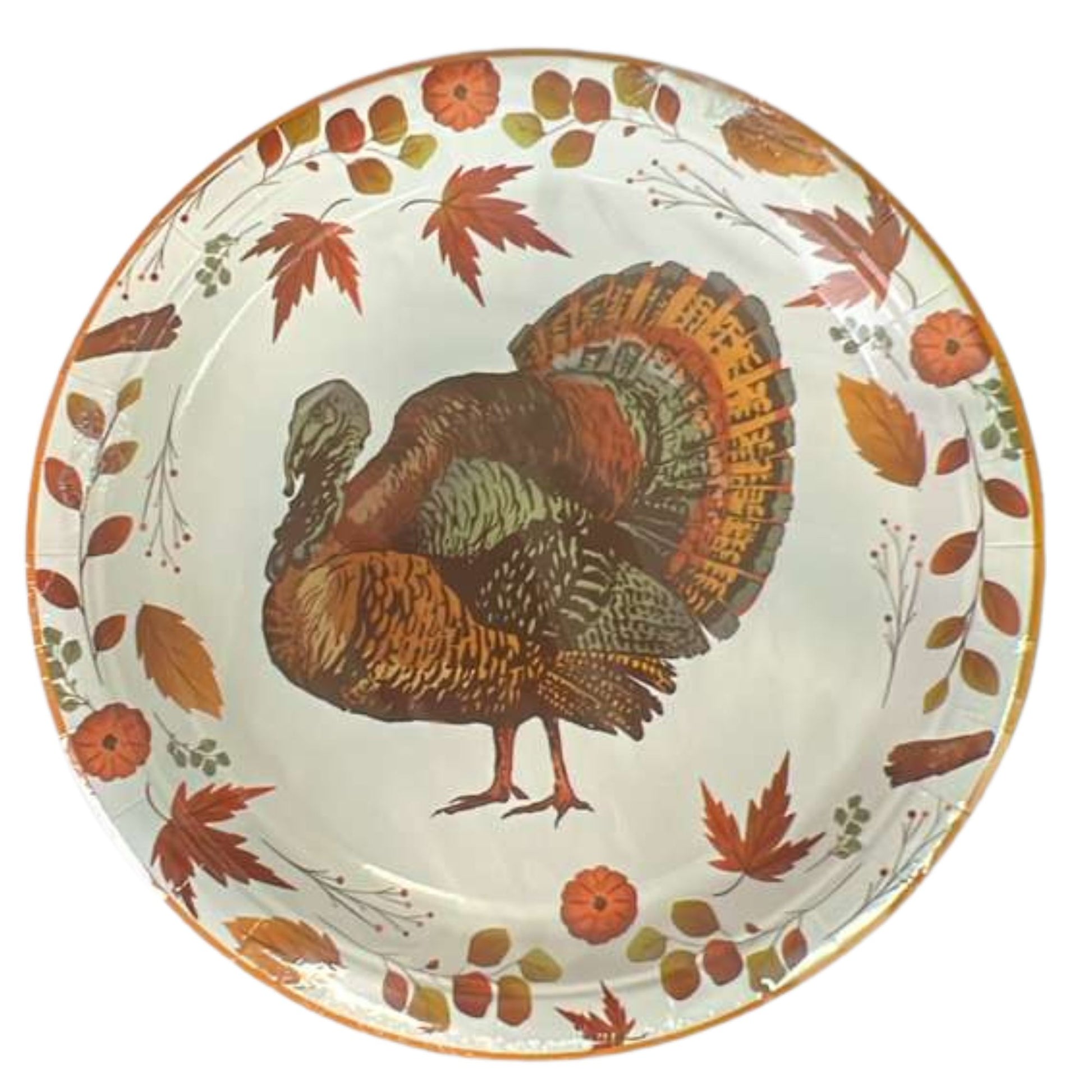 Thanksgiving with Turkey Image Themed 9" Disposable Paper Plates-8CT Paper Plates OnlyOneStopShop