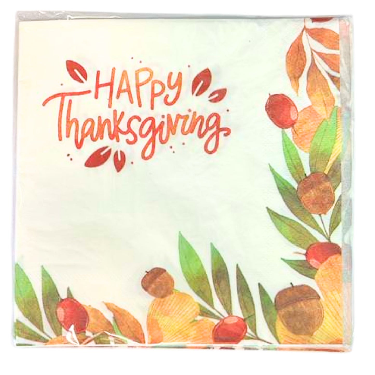 Happy Thanksgiving” Fall-Themed 13" x 13" Paper Napkins-16Pcs Paper Napkins OnlyOneStopShop
