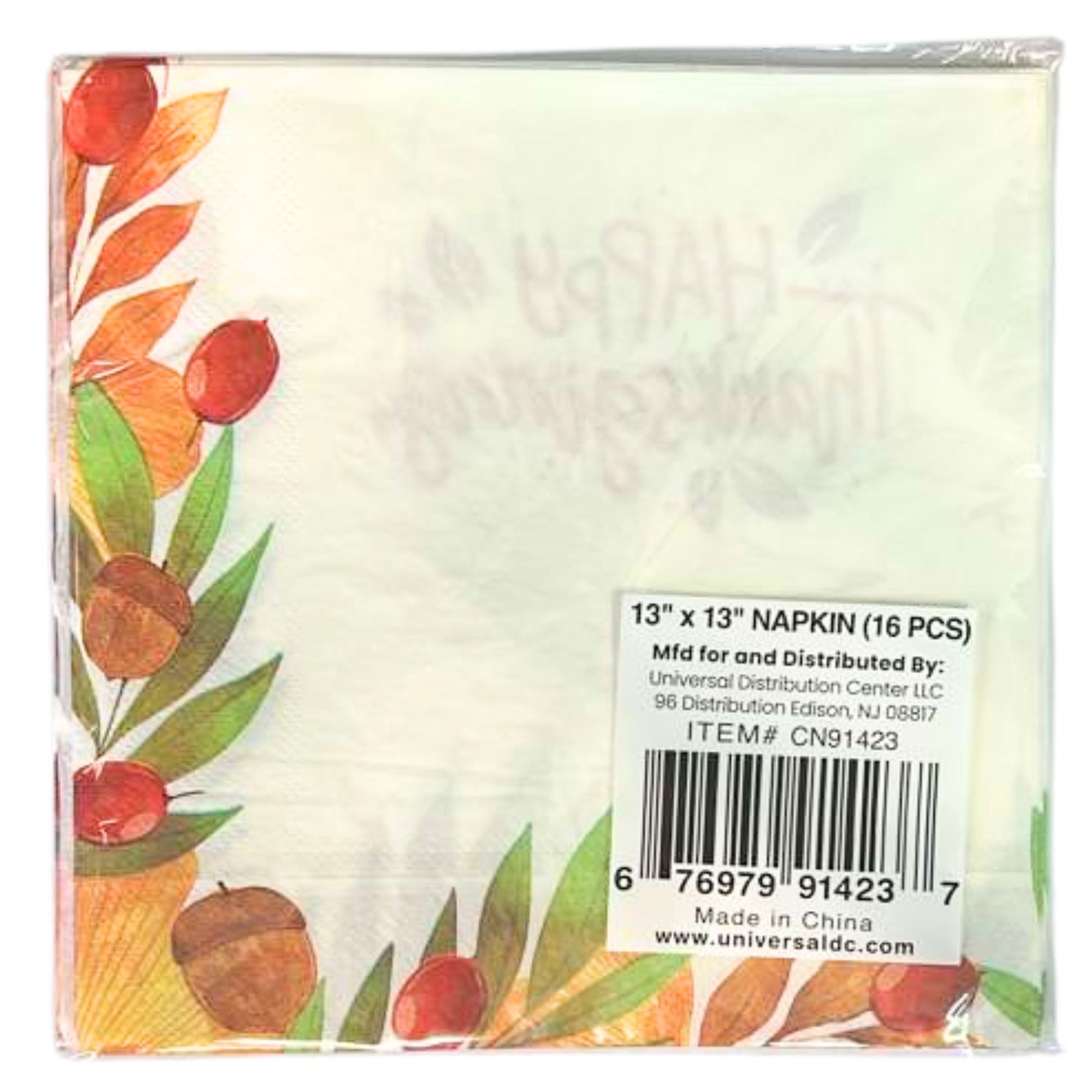 Happy Thanksgiving” Fall-Themed 13" x 13" Paper Napkins-16Pcs Paper Napkins OnlyOneStopShop