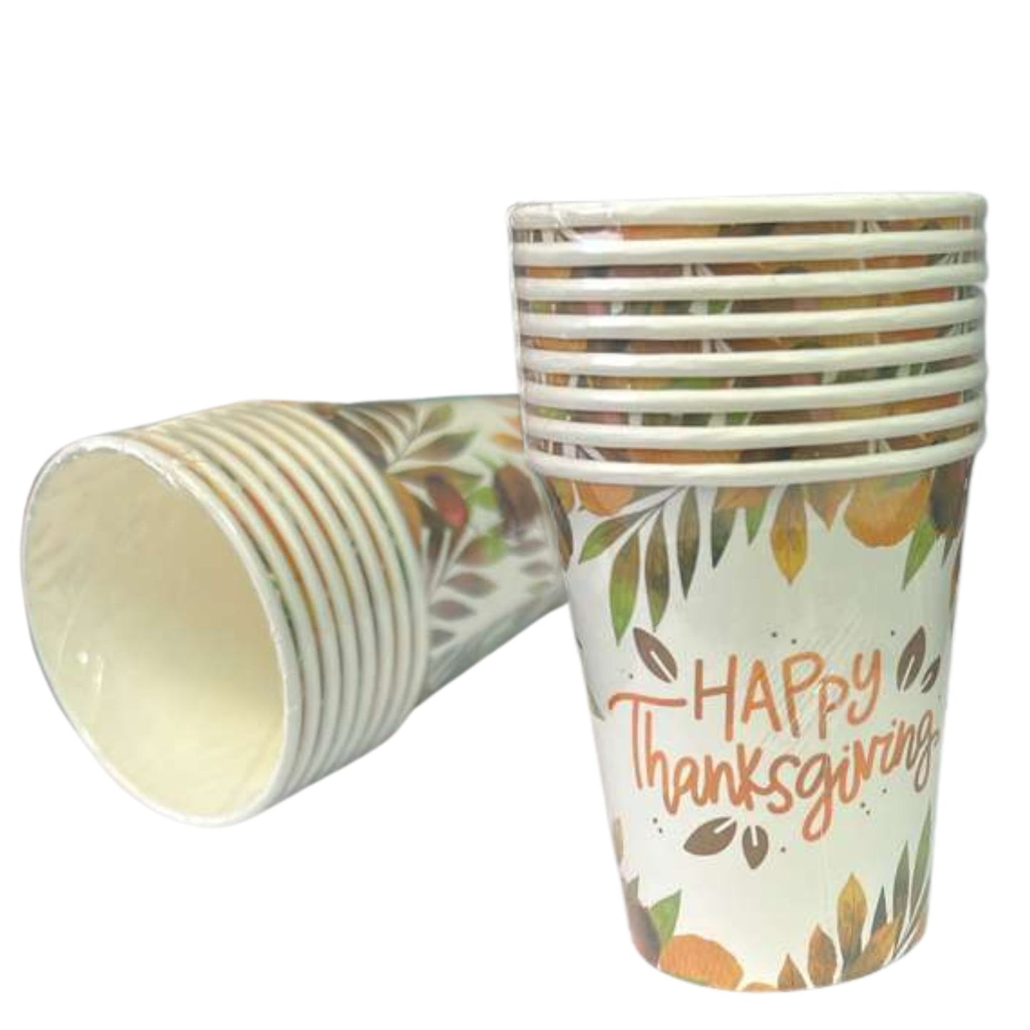Happy Thanksgiving” Fall-Themed 9Oz Disposable Paper Cups -8CT Coffee & Tea Cups OnlyOneStopShop