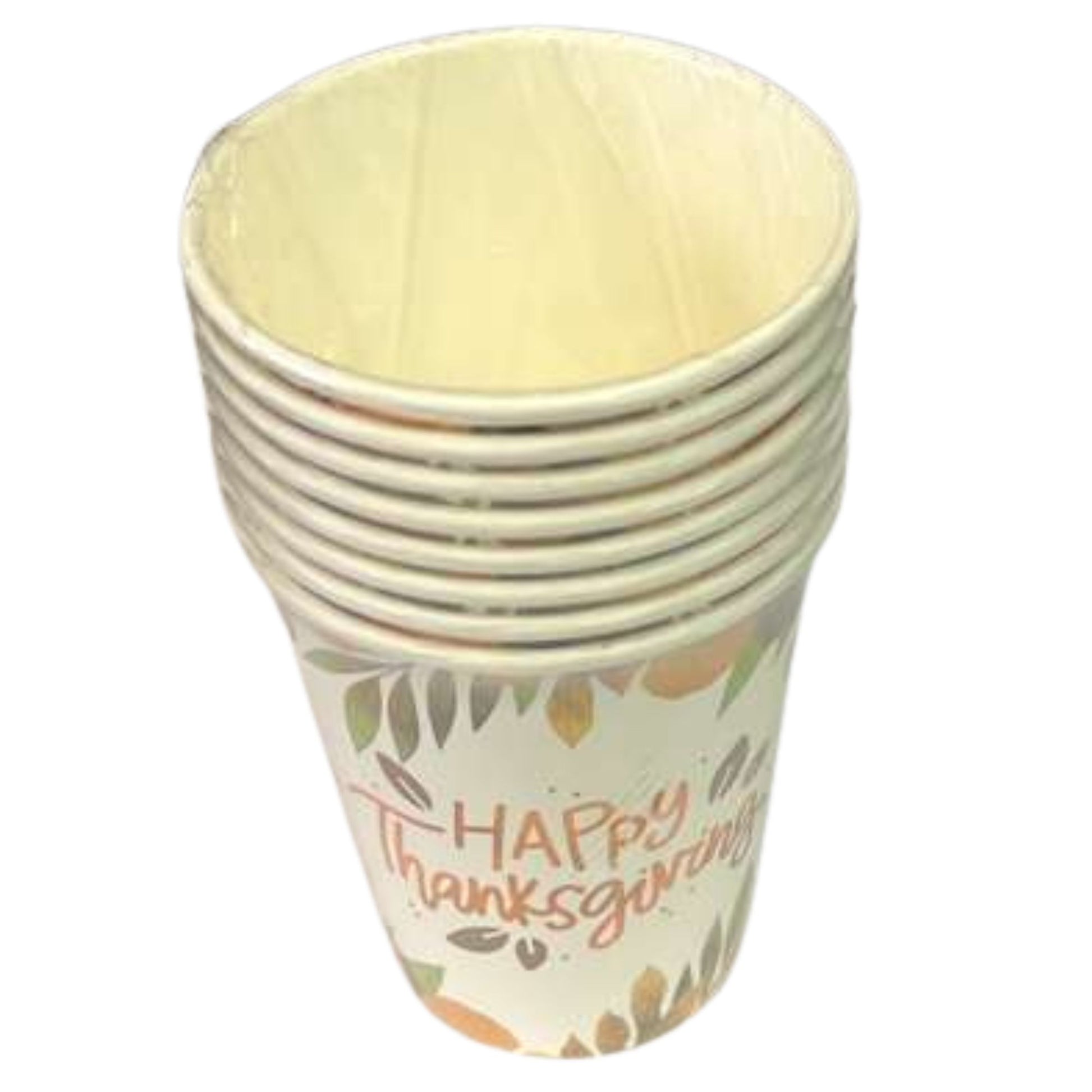 Happy Thanksgiving” Fall-Themed 9Oz Disposable Paper Cups -8CT Coffee & Tea Cups OnlyOneStopShop