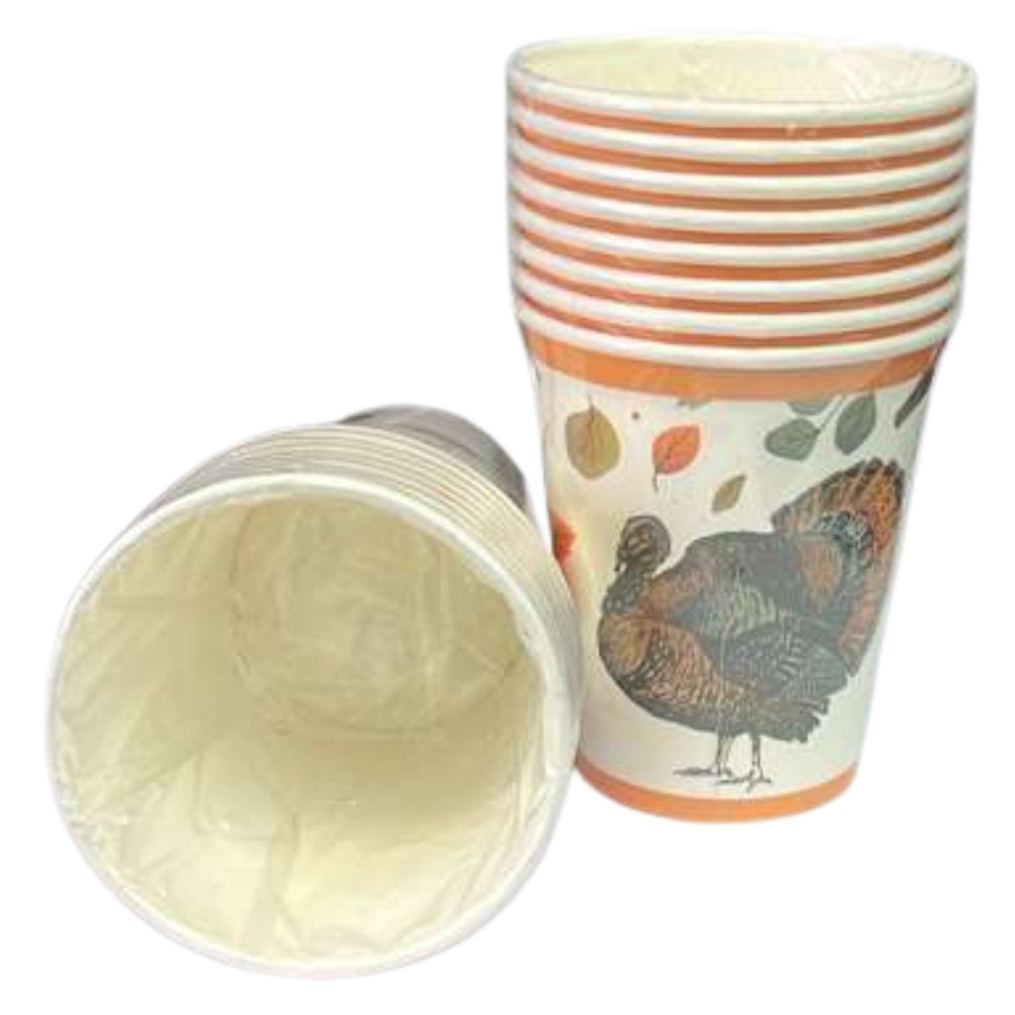 Thanksgiving with Turkey Image Themed 9oz Paper Cups: 8CT Disposable Cups OnlyOneStopShop