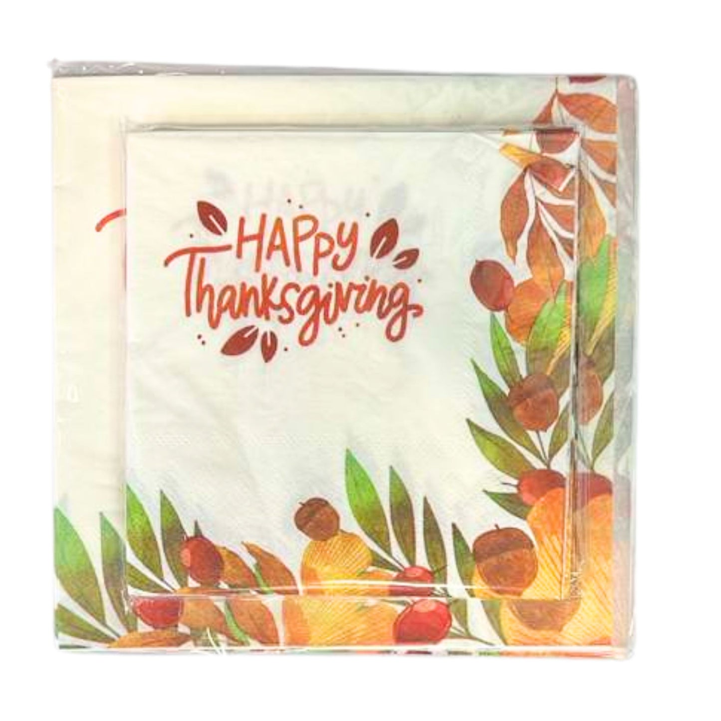 Happy Thanksgiving” Fall-Themed 9.8" x 9.8" Paper Napkins-16Pcs Paper Napkins OnlyOneStopShop