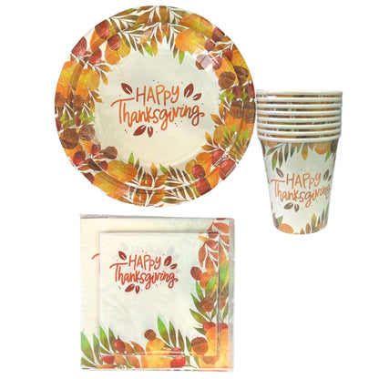Happy Thanksgiving” Fall-Themed 13" x 13" Paper Napkins-16Pcs Paper Napkins OnlyOneStopShop