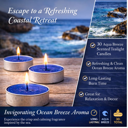 Tealight Aqua Breeze Scented Candles Candles WICK & WAX