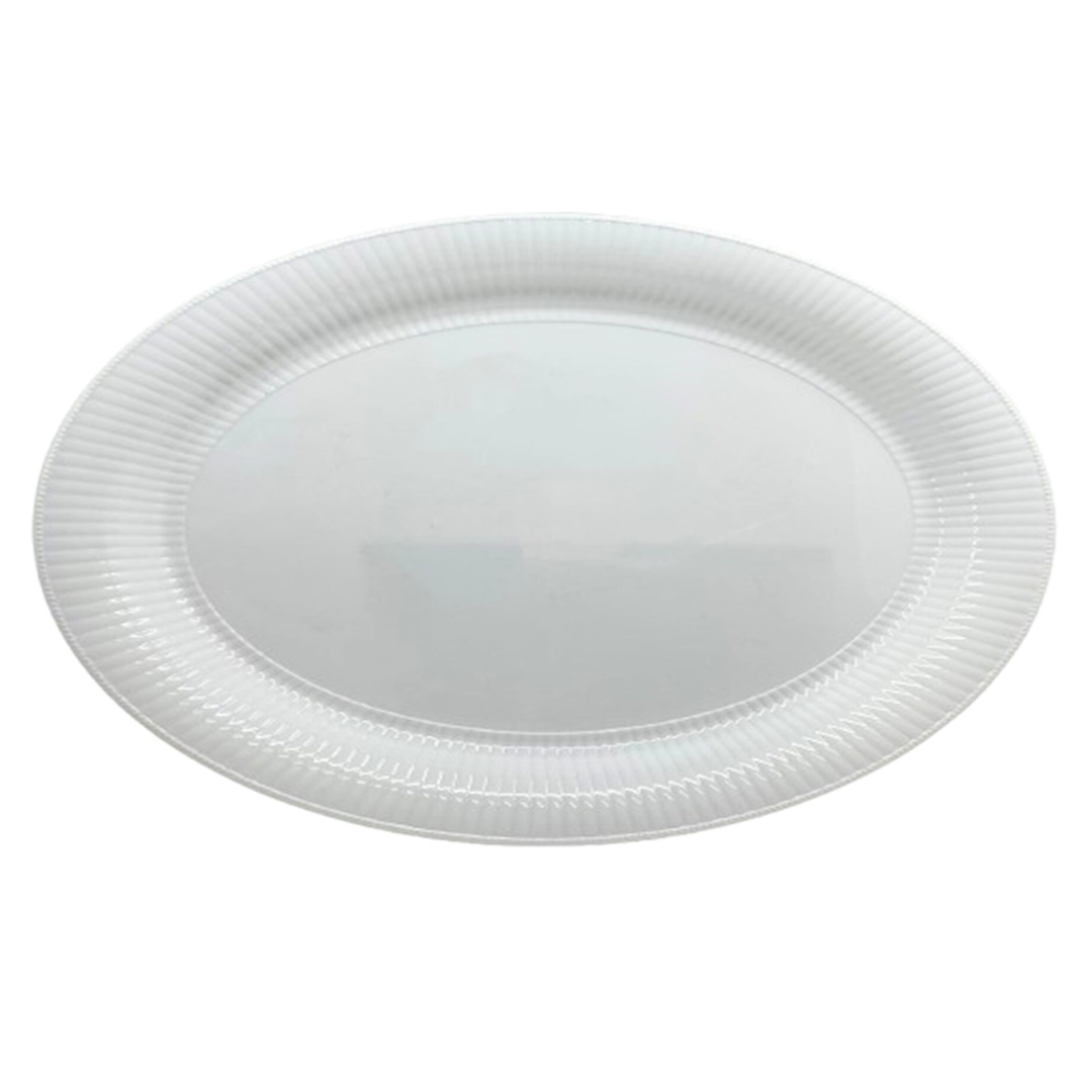 Oval Plastic Tray White 18.5'' X 14.25'' Serverware Hanna K Signature   