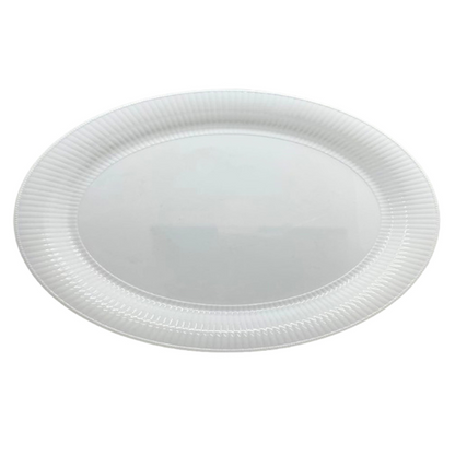 Oval Plastic Tray White 18.5'' X 14.25'' Serverware Hanna K Signature   