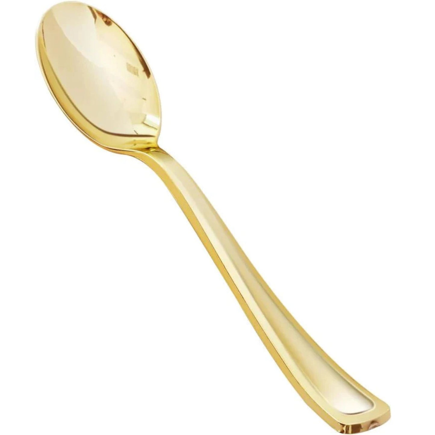 Cutlery Silverware Extra Heavyweight Disposable Flatware Spoons Gold Tablesettings Lillian