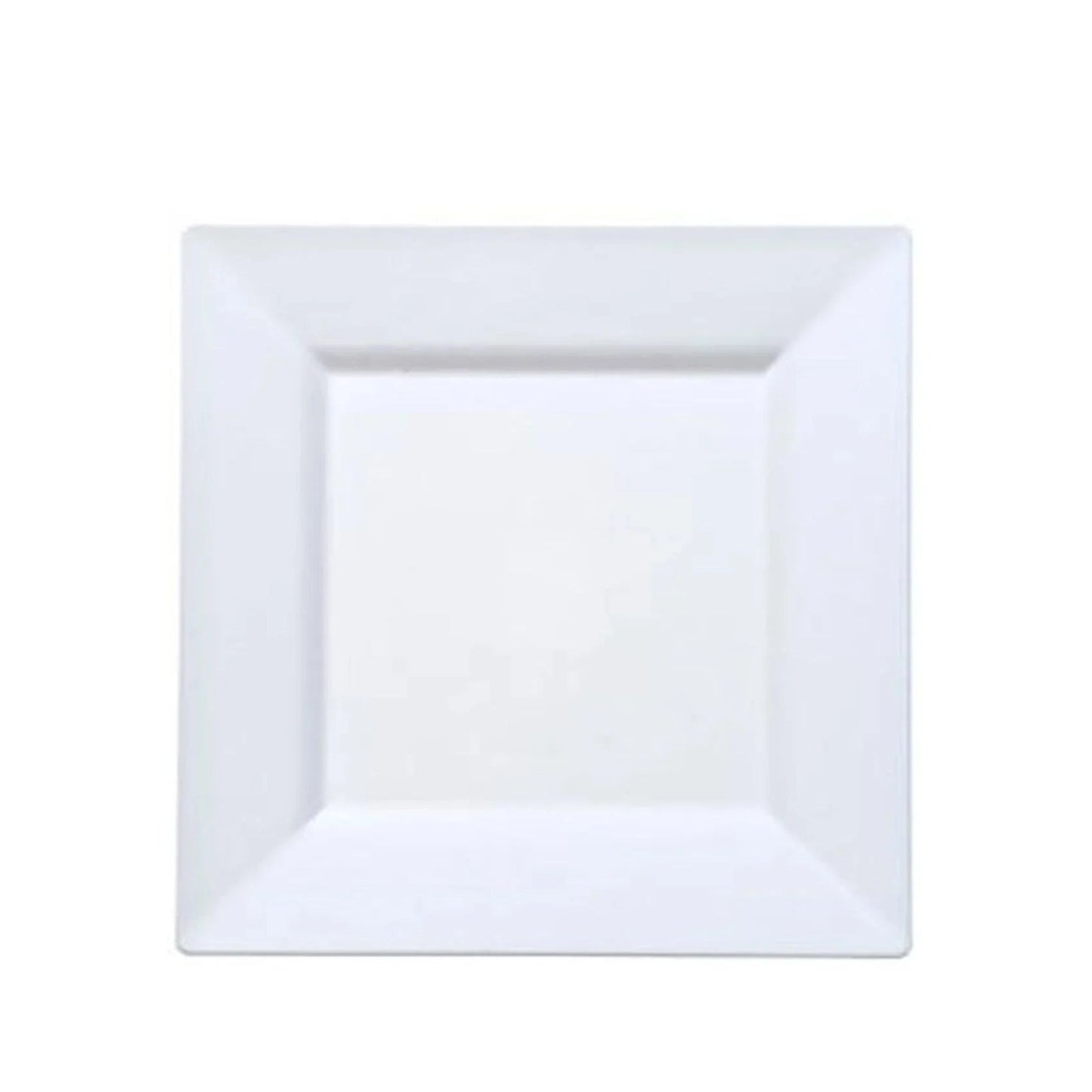 8" White Plates Square Plastic Dinner Disposable Plates Lillian