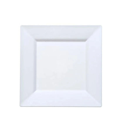 8" White Plates Square Plastic Dinner Disposable Plates Lillian