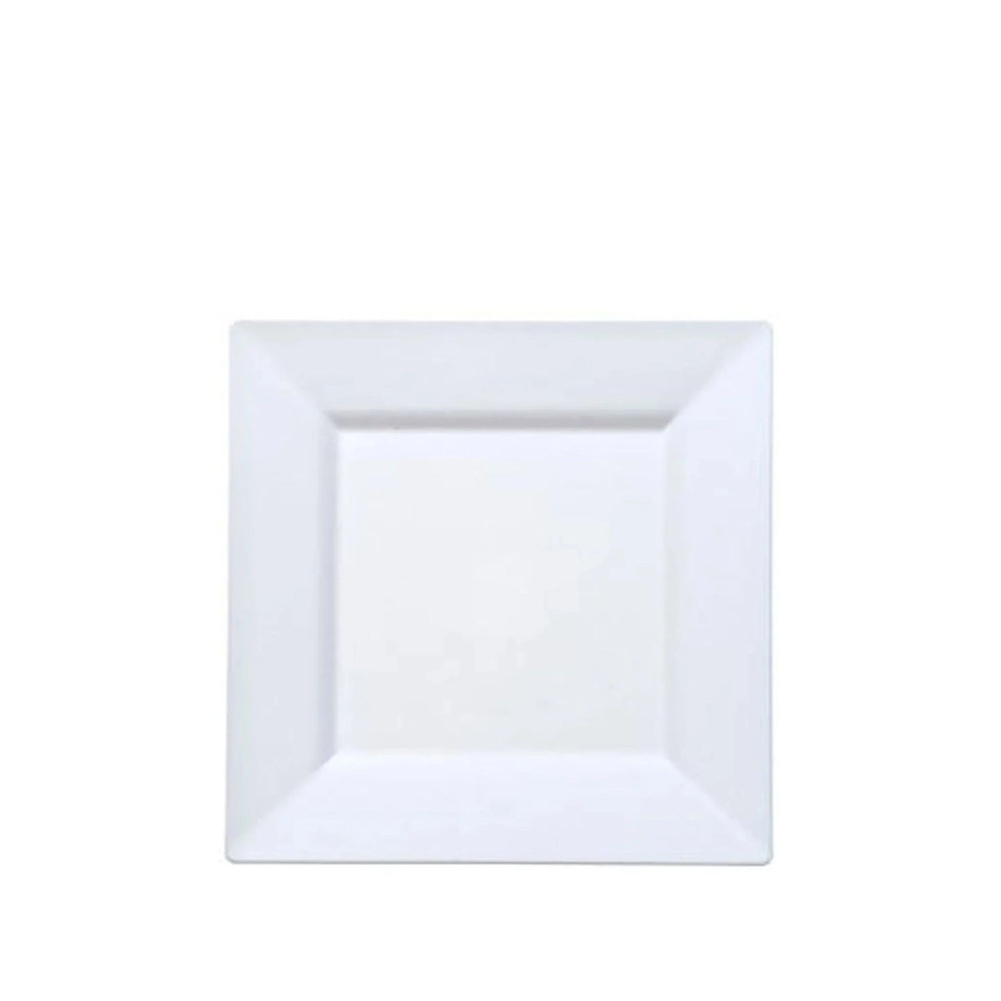 6.5" White Plates Square Plastic Dinner Disposable Plates Lillian