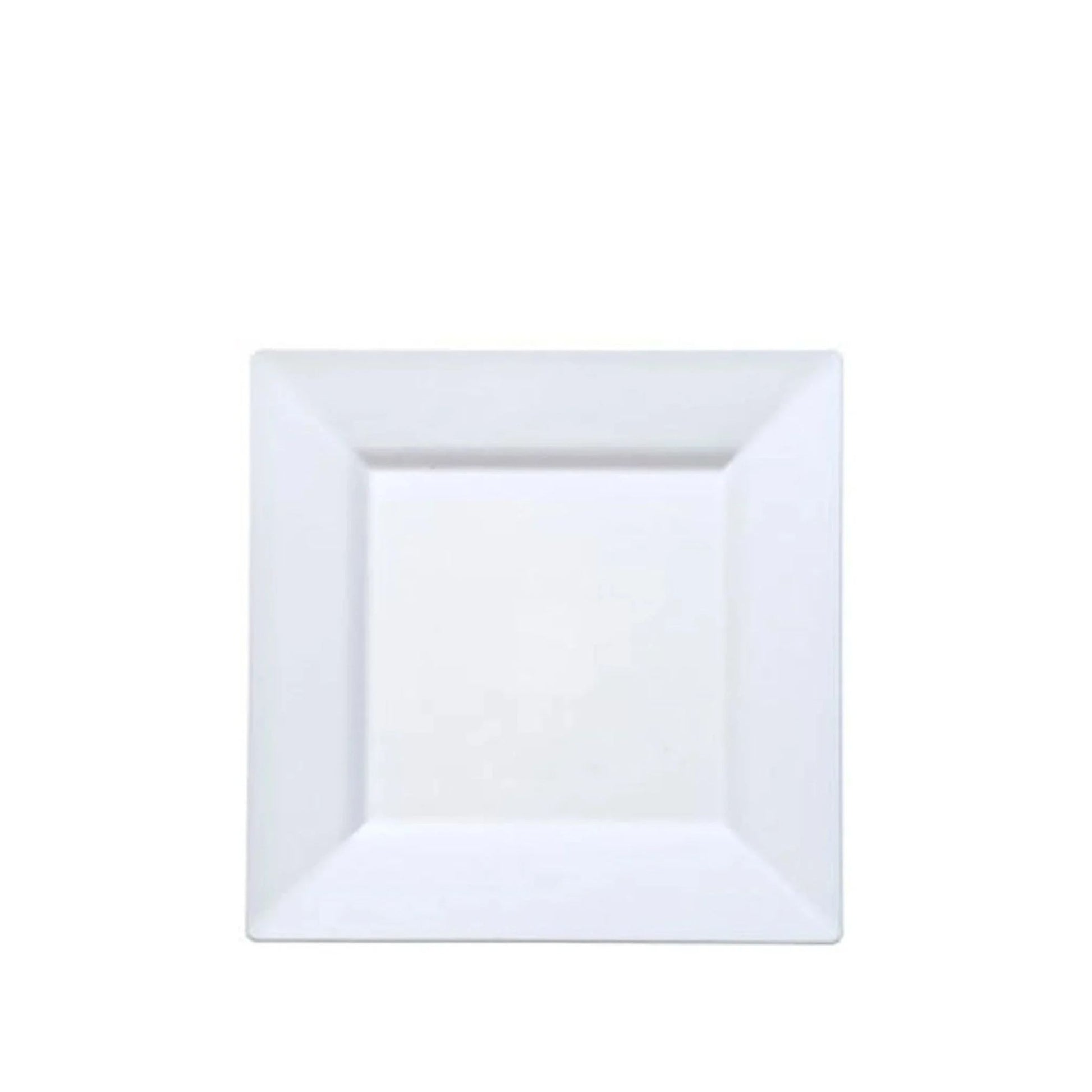 6.5" White Plates Square Plastic Dinner Disposable Plates Lillian
