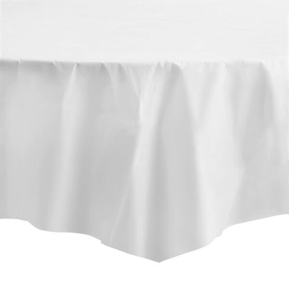 TableCloth Plastic Disposable Round White 84'' Tablesettings Party Dimensions   