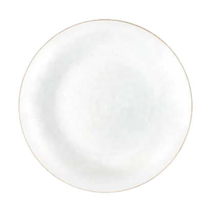 Organic Hammered White Transparent Gold Rim 7″ Plates Tablesettings Blue Sky