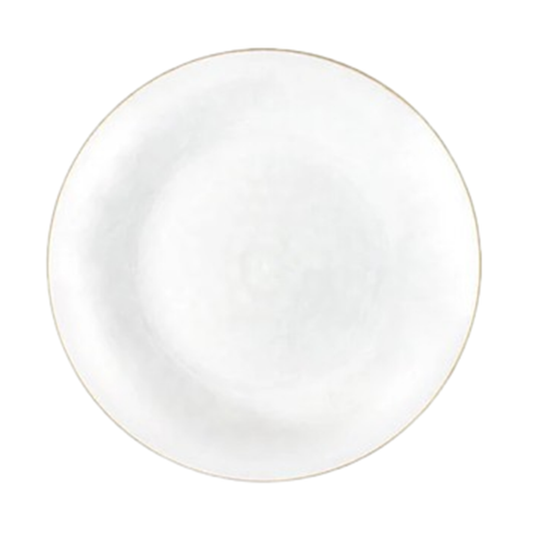 Organic Hammered White Transparent Gold Rim 7″ Plates Tablesettings Blue Sky   