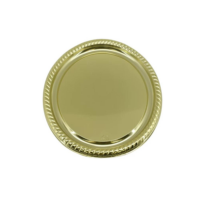 11.5" Gold Round Metallic Serving Plastic Tray Tray King Zak   