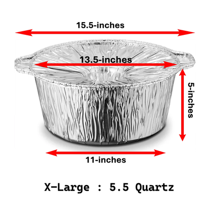 Jet Foil Disposable Aluminum 5.5Qtz X-Large Pot With Lid Disposable JetFoil   