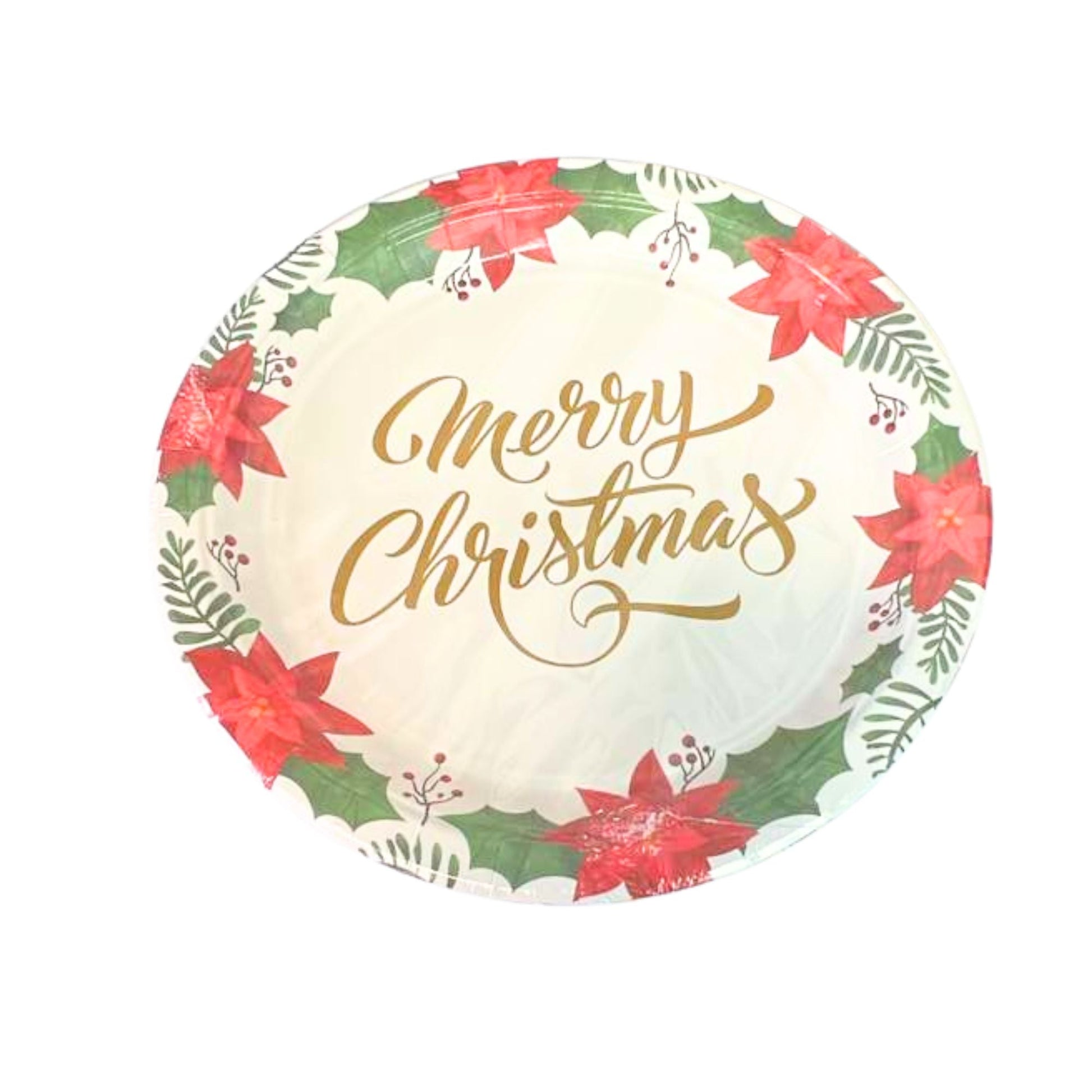7" Merry Christmas Paper Dessert/Appetizer Plates – Festive Disposable Dinner Plate:8CT Disposable Plates Onlyonestopshop