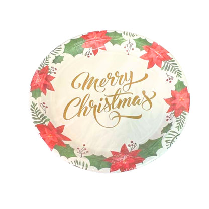 7" Merry Christmas Paper Dessert/Appetizer Plates – Festive Disposable Dinner Plate:8CT Disposable Plates Onlyonestopshop