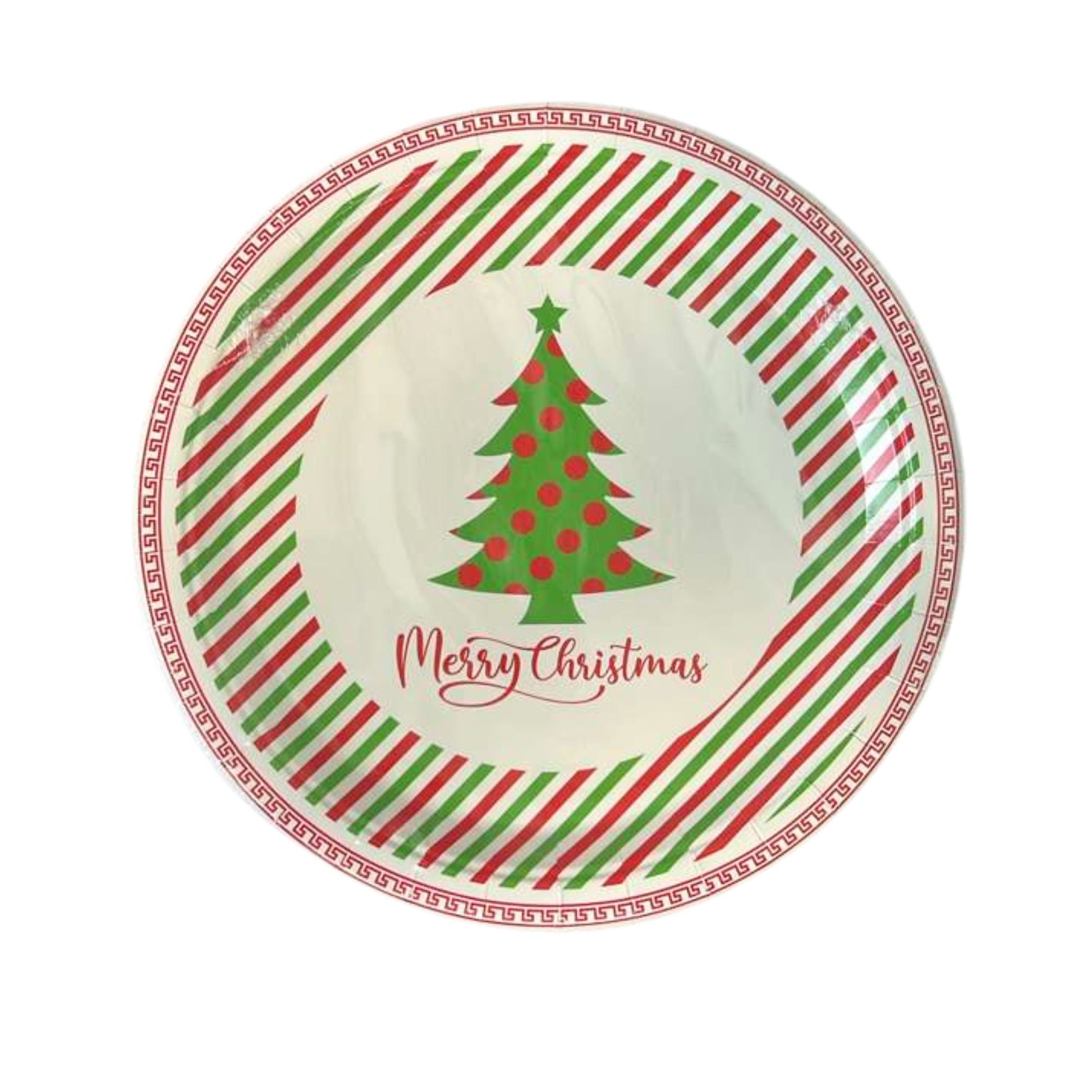 7" Merry Christmas Tree Paper Plates – Festive Disposable Dinner Plates: 8CT Disposable Plates Onlyonestopshop