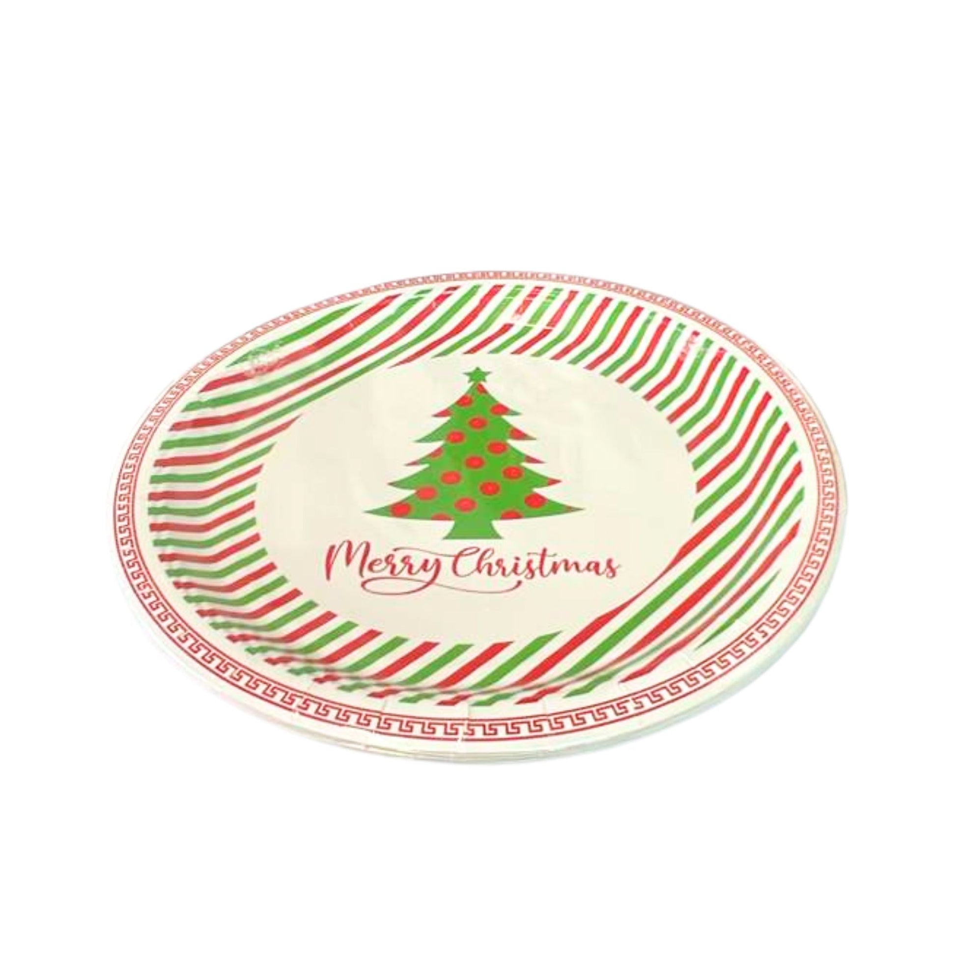 7" Merry Christmas Tree Paper Plates – Festive Disposable Dinner Plates: 8CT Disposable Plates Onlyonestopshop