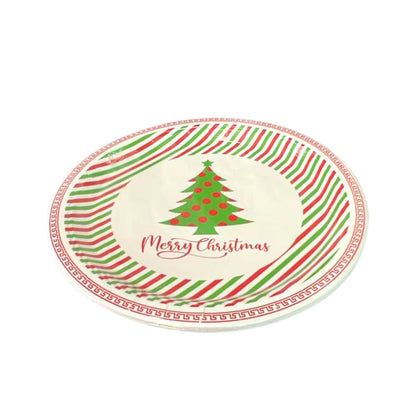 7" Merry Christmas Tree Paper Plates – Festive Disposable Dinner Plates: 8CT Disposable Plates Onlyonestopshop