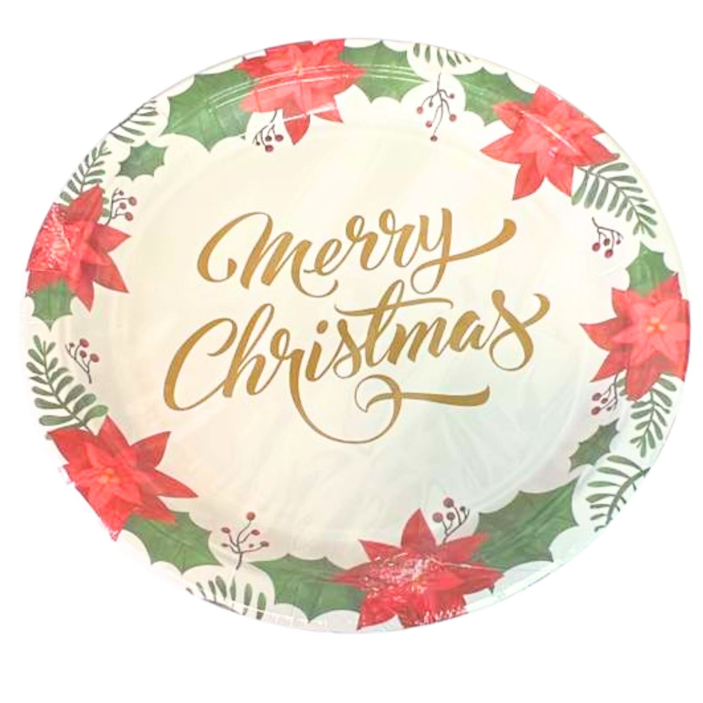 9" Merry Christmas Paper Plates – Festive Disposable Dinner Plate:8CT Disposable Plates Onlyonestopshop