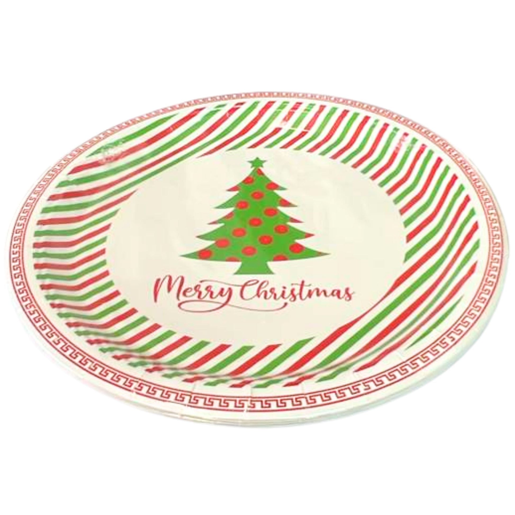 9" Merry Christmas Tree Paper Plates – Festive Disposable Dinner Plates: 8CT Disposable Plates Onlyonestopshop