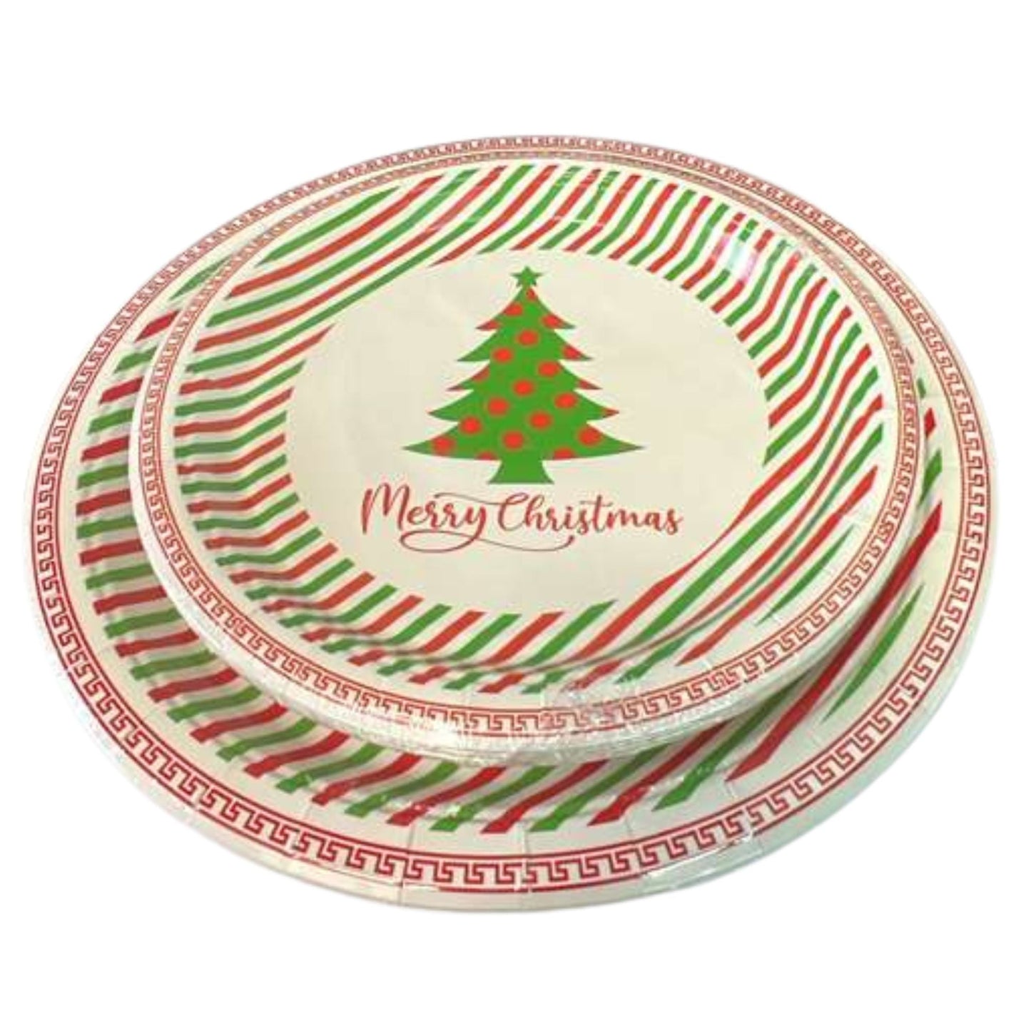 7" Merry Christmas Tree Paper Plates – Festive Disposable Dinner Plates: 8CT Disposable Plates Onlyonestopshop