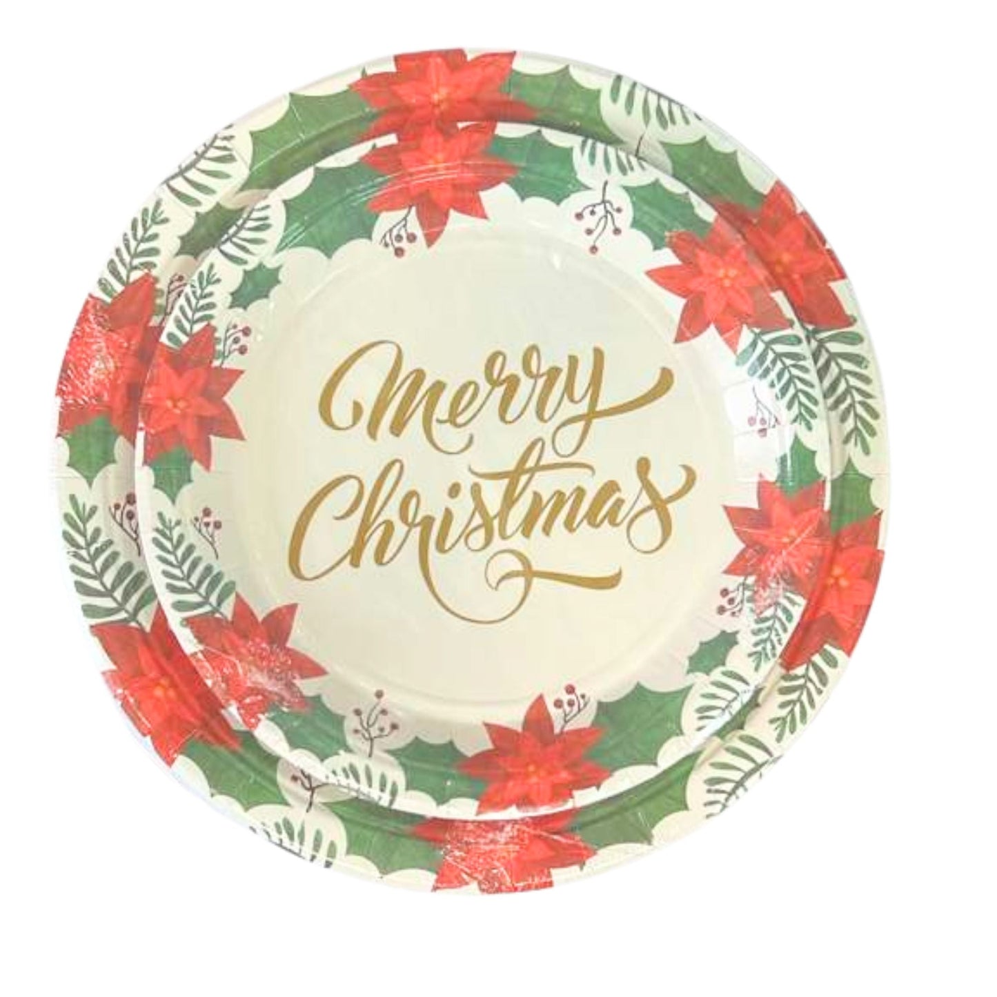 9" Merry Christmas Paper Plates – Festive Disposable Dinner Plate:8CT Disposable Plates Onlyonestopshop