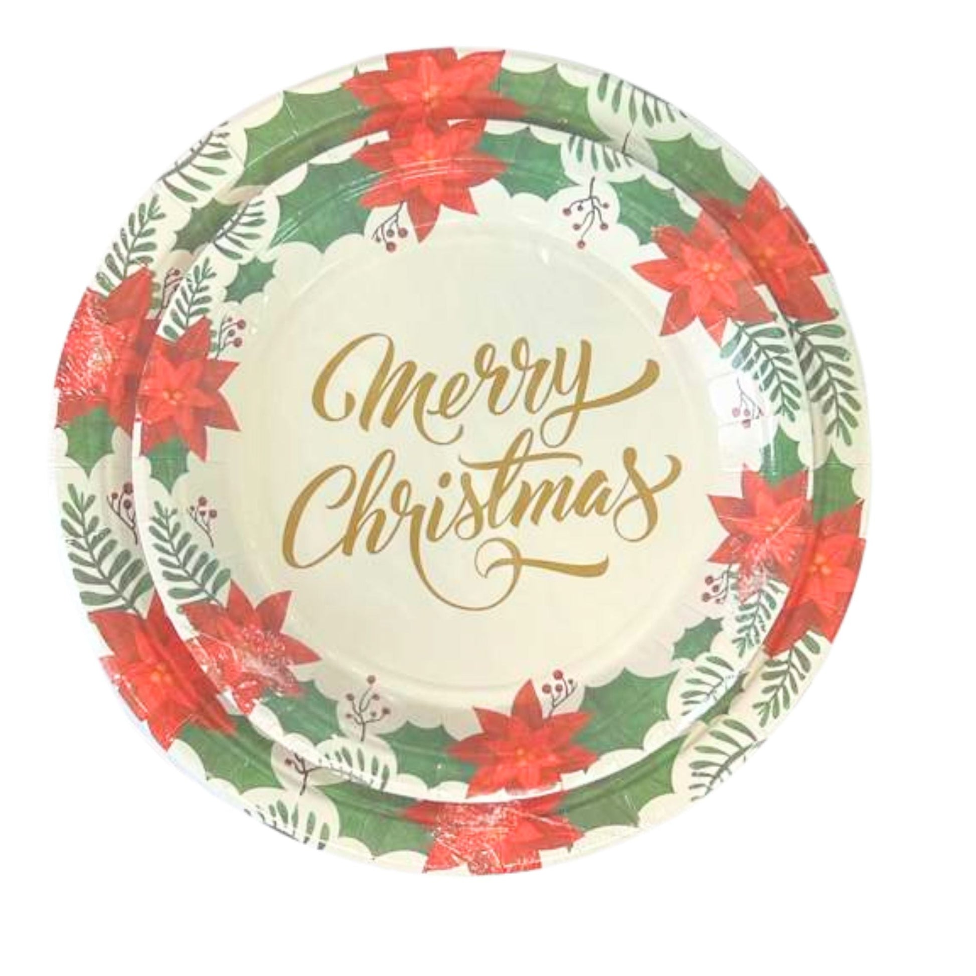 7" Merry Christmas Paper Dessert/Appetizer Plates – Festive Disposable Dinner Plate:8CT Disposable Plates Onlyonestopshop