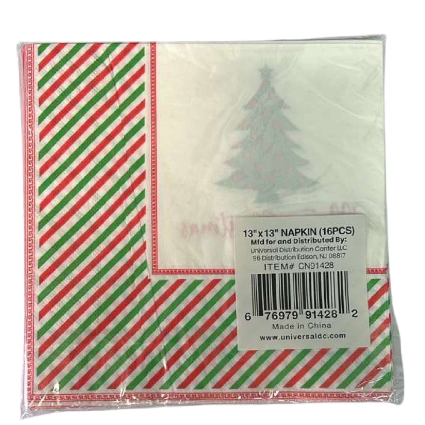 13" x 13" Merry Christmas Tree Paper Napkins – Festive Disposable Holiday Napkins:16CT Paper Napkins OnlyOneStopShop