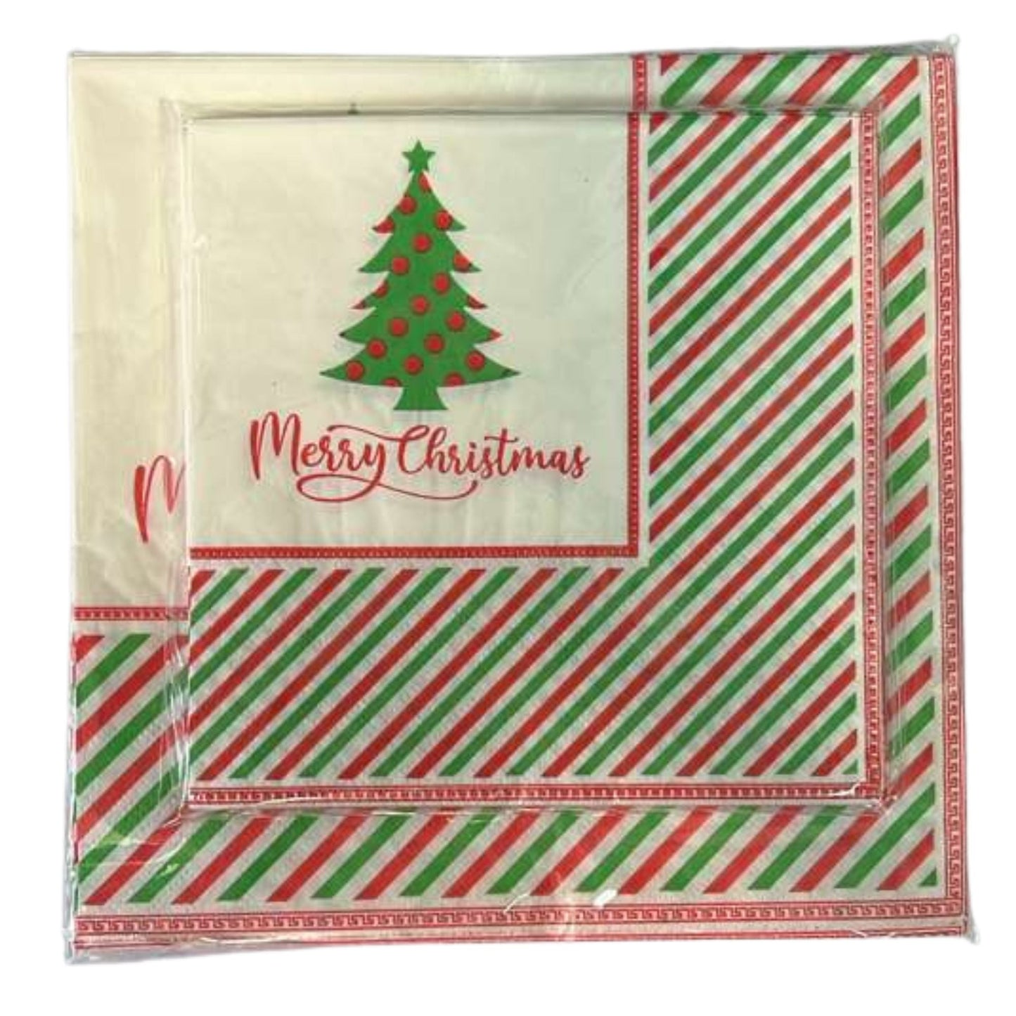 9.8" x 9.8" Merry Christmas Tree Paper Napkins – Festive Disposable Holiday Napkins:16CT Paper Napkins OnlyOneStopShop