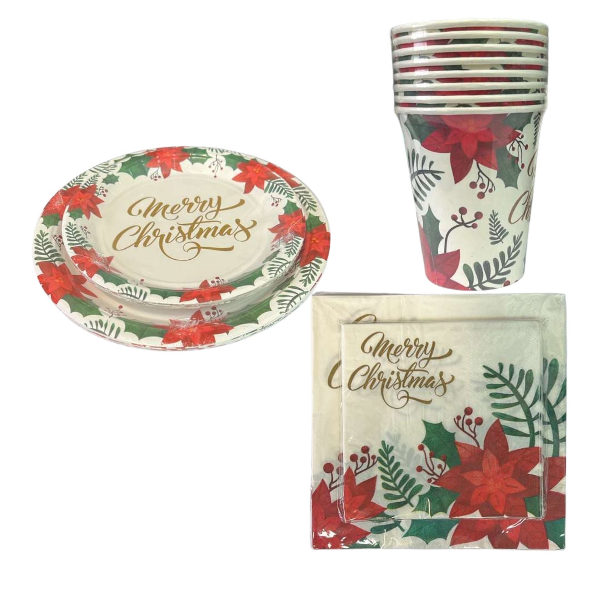 9" Merry Christmas Paper Plates – Festive Disposable Dinner Plate:8CT Disposable Plates Onlyonestopshop